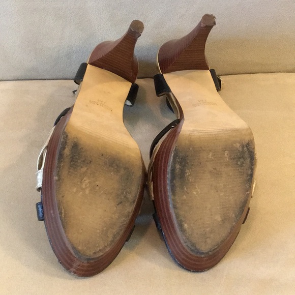 Michael Michael Kors Black & Gold Heels - Picture 5 of 6